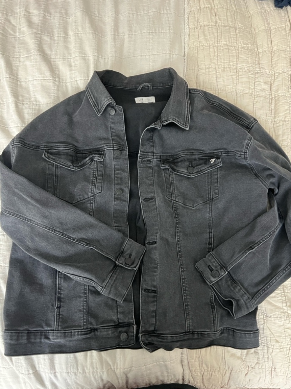 Carly Jean Los Angeles gray denim Hunter Jean jacket